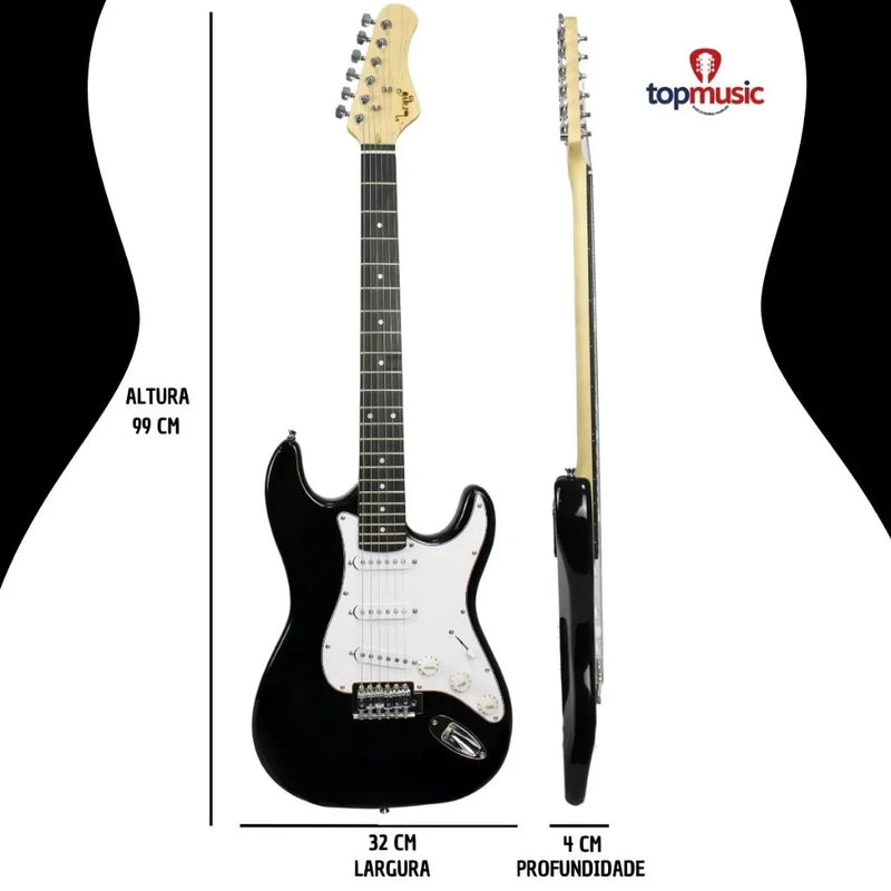 Kit Completo Guitarra Stratocaster Bravo BEG-100 – Desempenho e Conforto para Iniciantes! 🎸