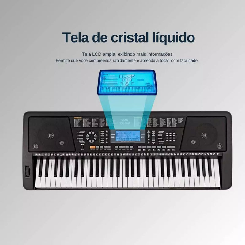 Liberte seu Talento com o Kit Teclado Midi Voik VTM-5000 - Com Suporte e Banco! 🎹