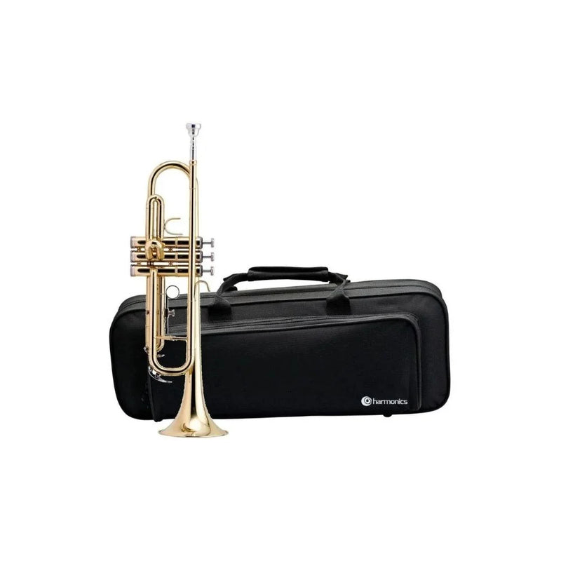 Trompete Bb Harmonics HTR-300L Laqueado | Acompanhado de Soft Case Luxo 🎺