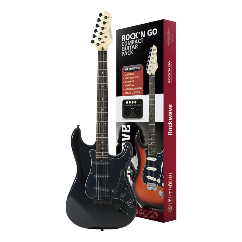 Kit Guitarra Rockwave Strinberg Strato RGK50 BK 🎸