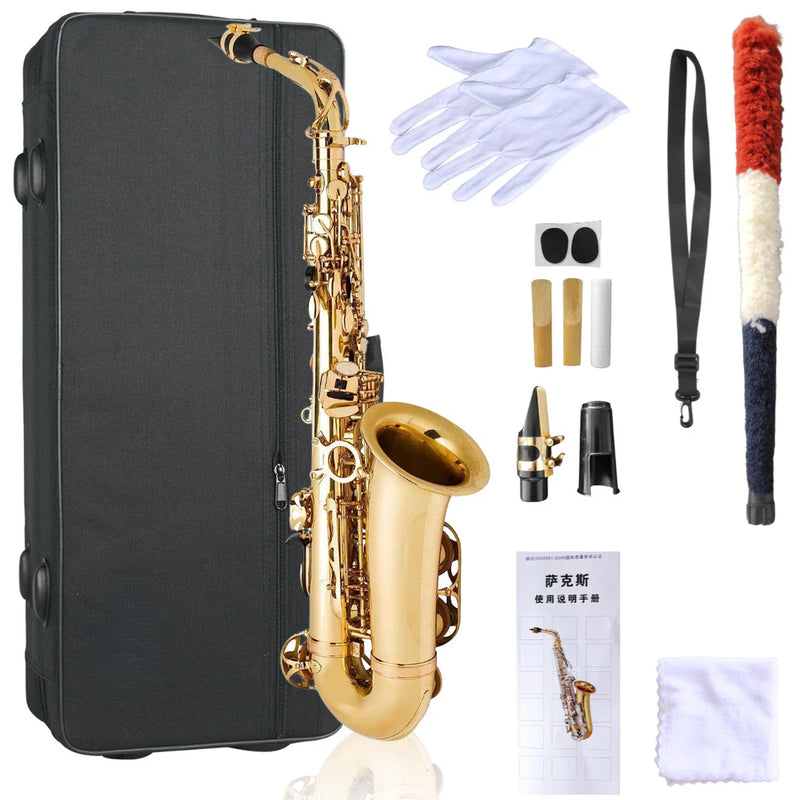 Saxofone Alto Laqueado Top Luxo Dourado | Profissional em Eb (Mib) 🎷