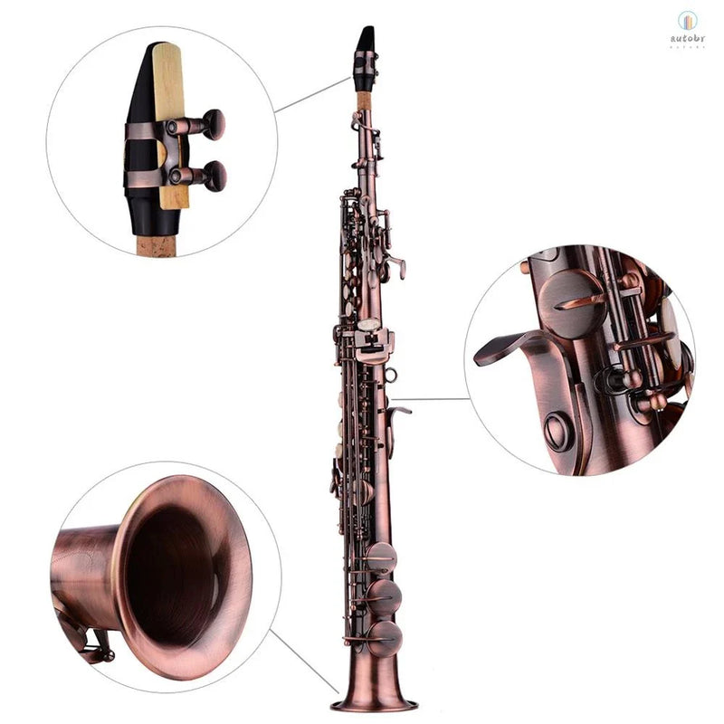 Saxofone Soprano Bb Reto Profissional em Latão Banhado a Níquel 🎷